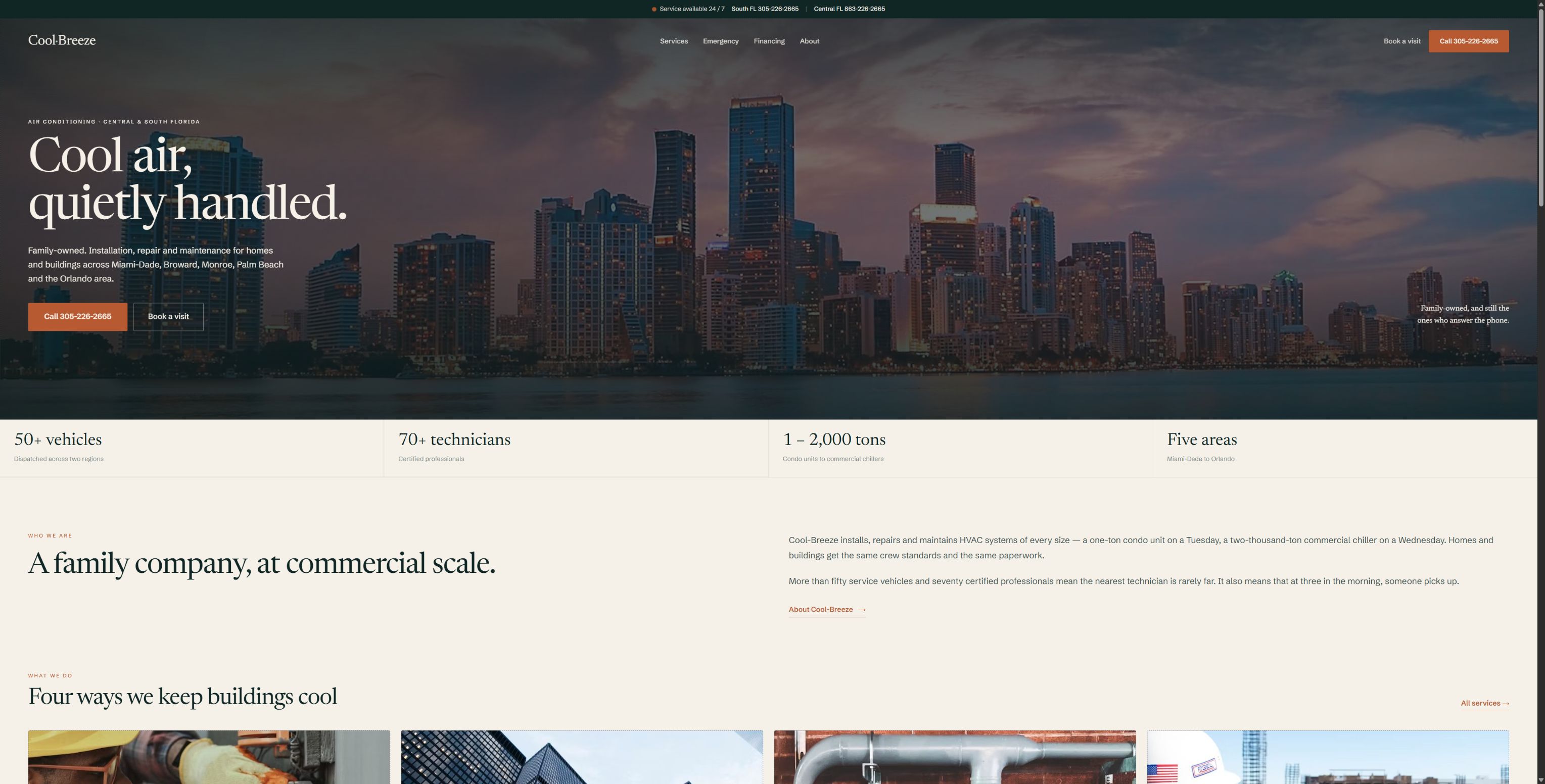 Cool-Breeze Air Conditioning website concept homepage by Sparza Studio