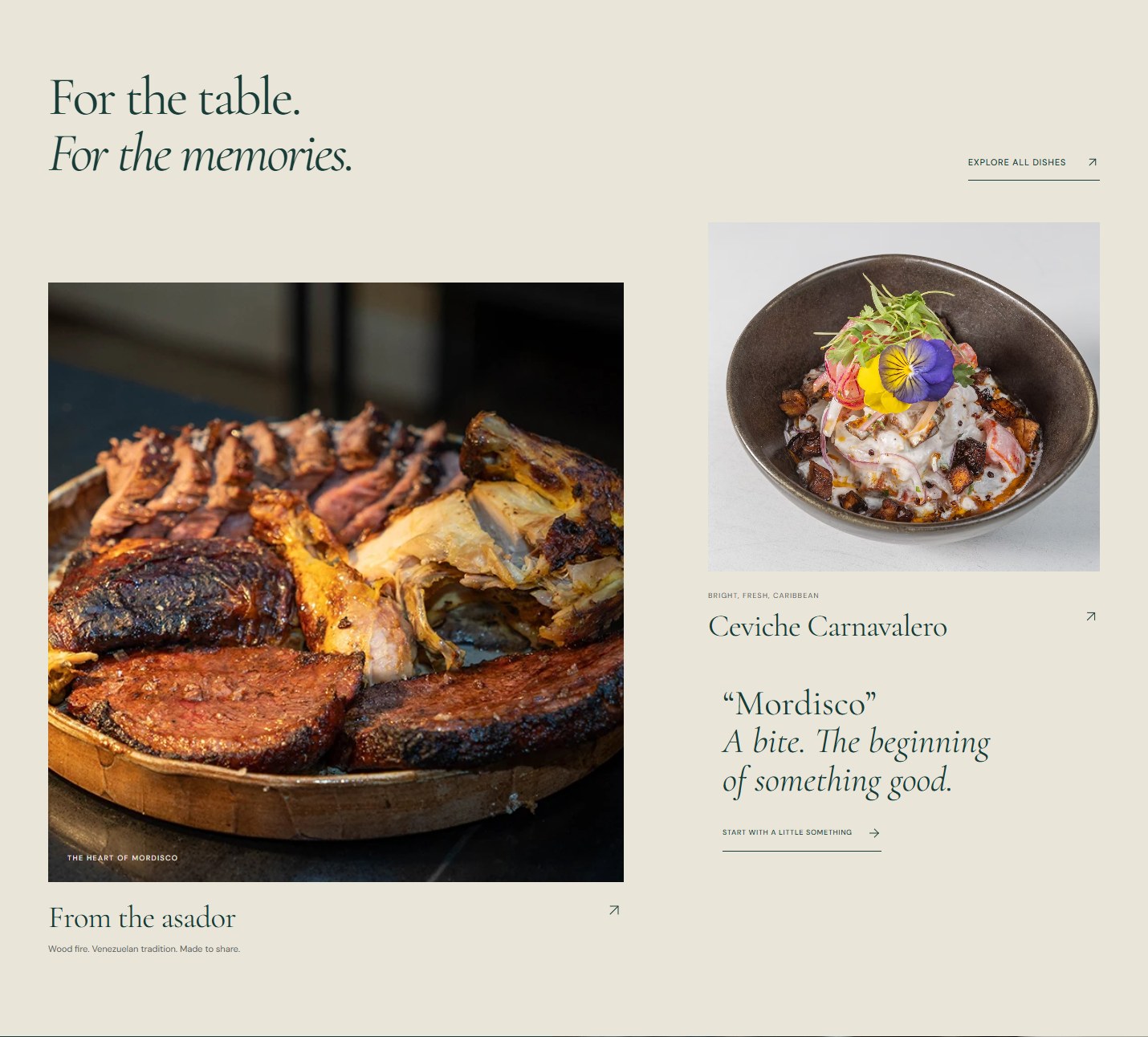 Mordisco Miami redesign showing the complete food discovery section