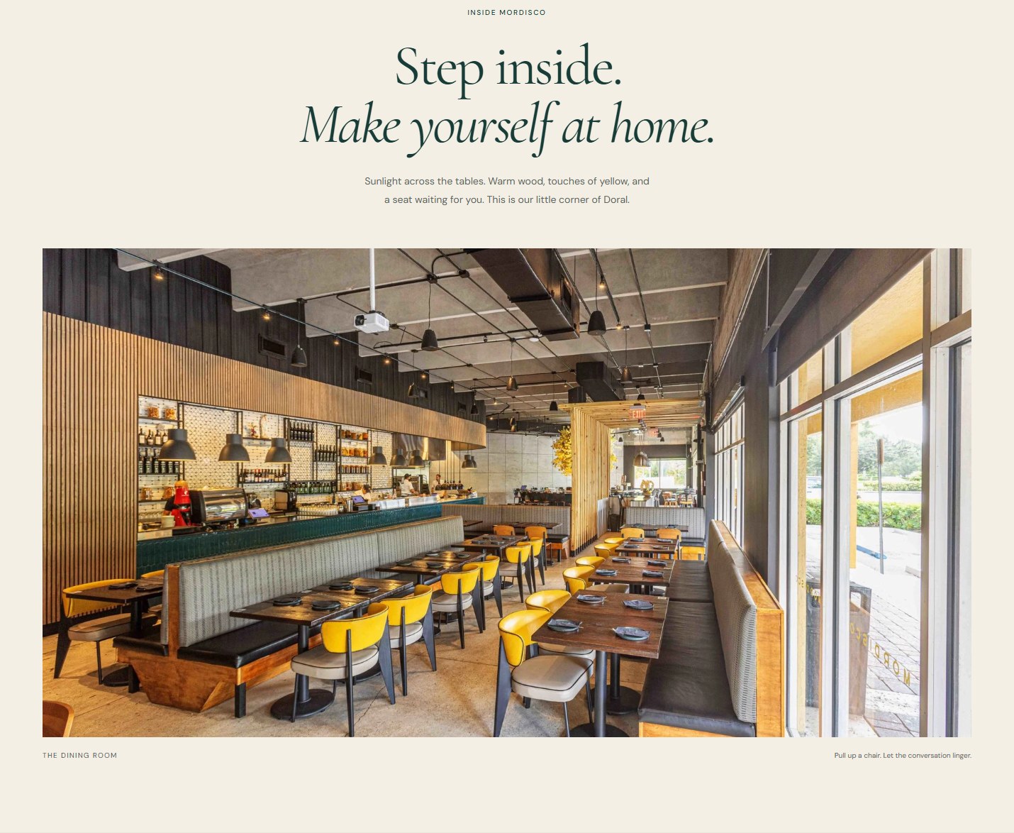 Mordisco Miami redesign showing the complete inside the dining room section