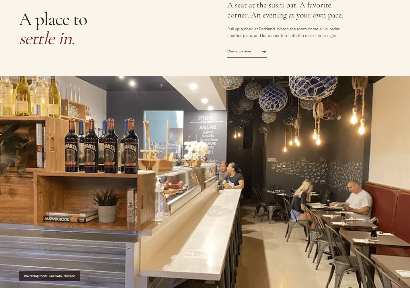 Sushiato redesign showing the complete inside the restaurant section